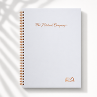 Mediterranean Summer Grey Fog premium notebook, Italian-finished cover, handcrafted by The Notebook Company