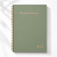Mediterranean Summer Matcha premium notebook, Italian-finished cover, handcrafted by The Notebook Company